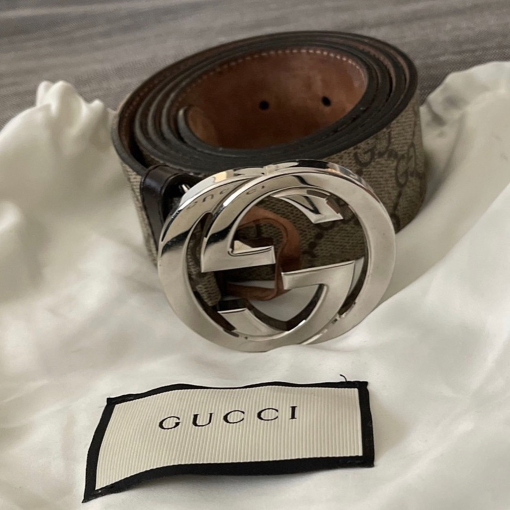 Gucci monogram men’s belt